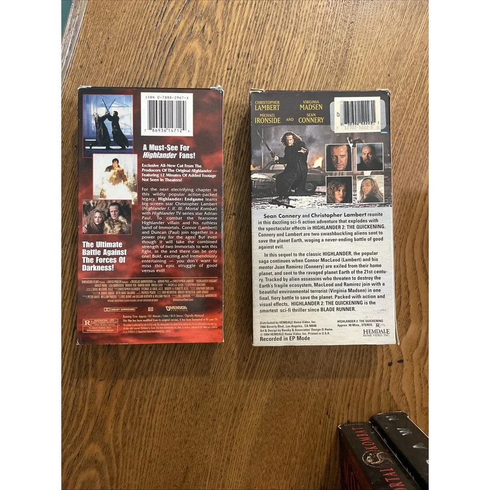 6 Vintage VHS - Highlander Twilight Zone Star Wars Mortal Kombat Spawn‎